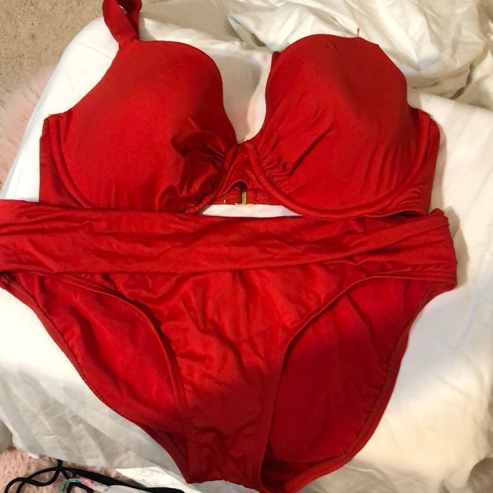 Jantzen Red Padded Two-Piece Bikini Set